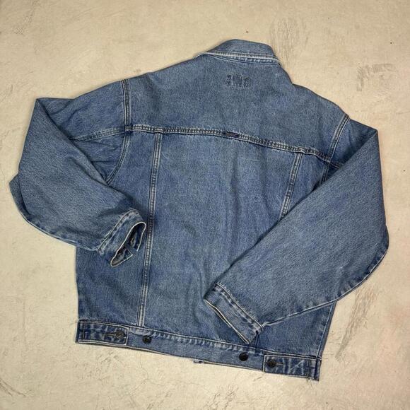 Vintage Wrangler Denim Jacket Blue Faded Wash Button Western Style Size M Retro - Picture 2 of 10